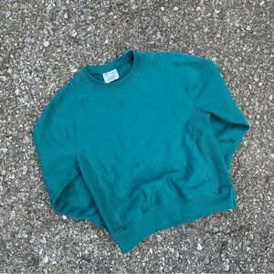 Champion Teal Long Sleeve Reverse Weave Crewneck Sweater Womens Size X-Small NEW
